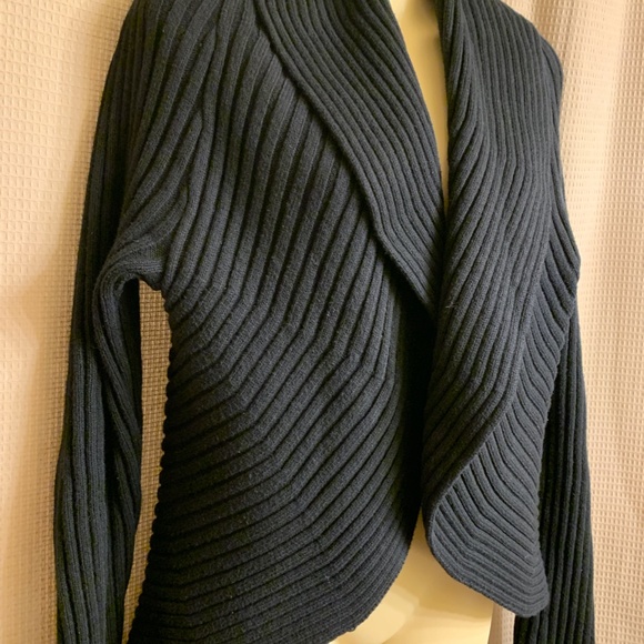 Jones New York Black Open Front Sweater Women's M - Picture 3 of 13